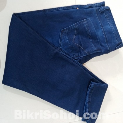 Men's deep blue full jeans pants